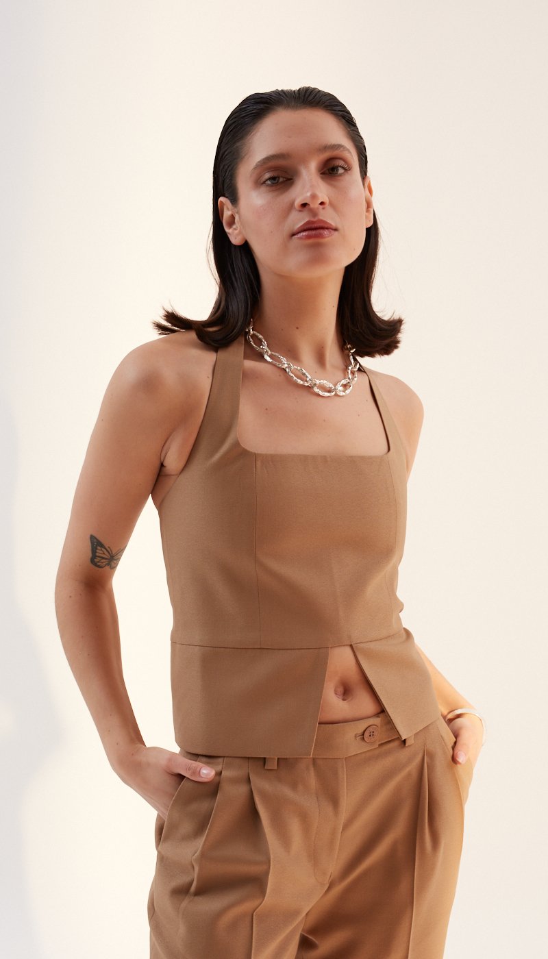 Top Carré Halter